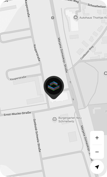 Laserland Cottbus – Kartenausschnitt Standort